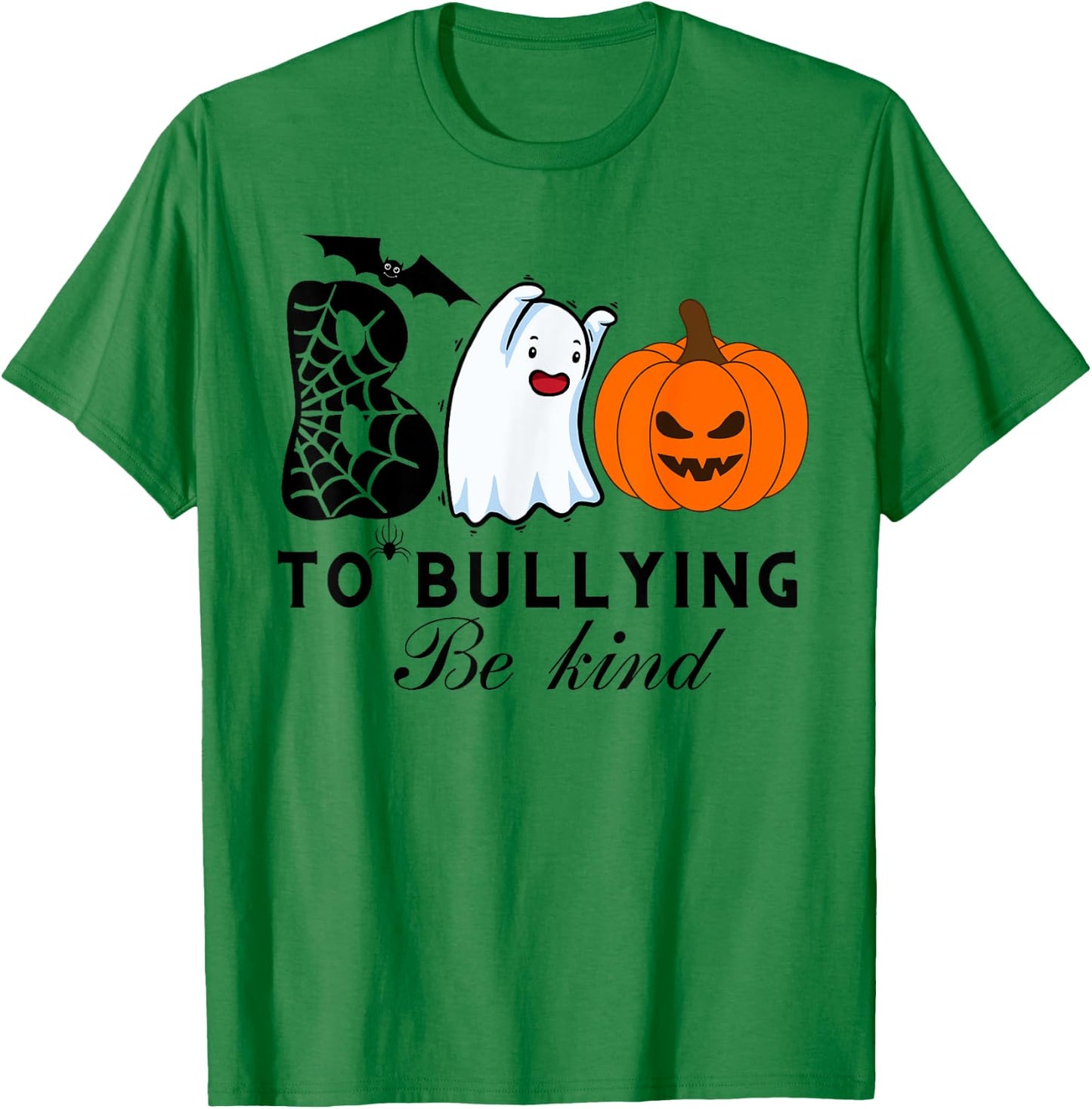 boo to bullying ghost cute unity day orange Halloween b kind T-Shirt - T-Shirt | Irish Green
