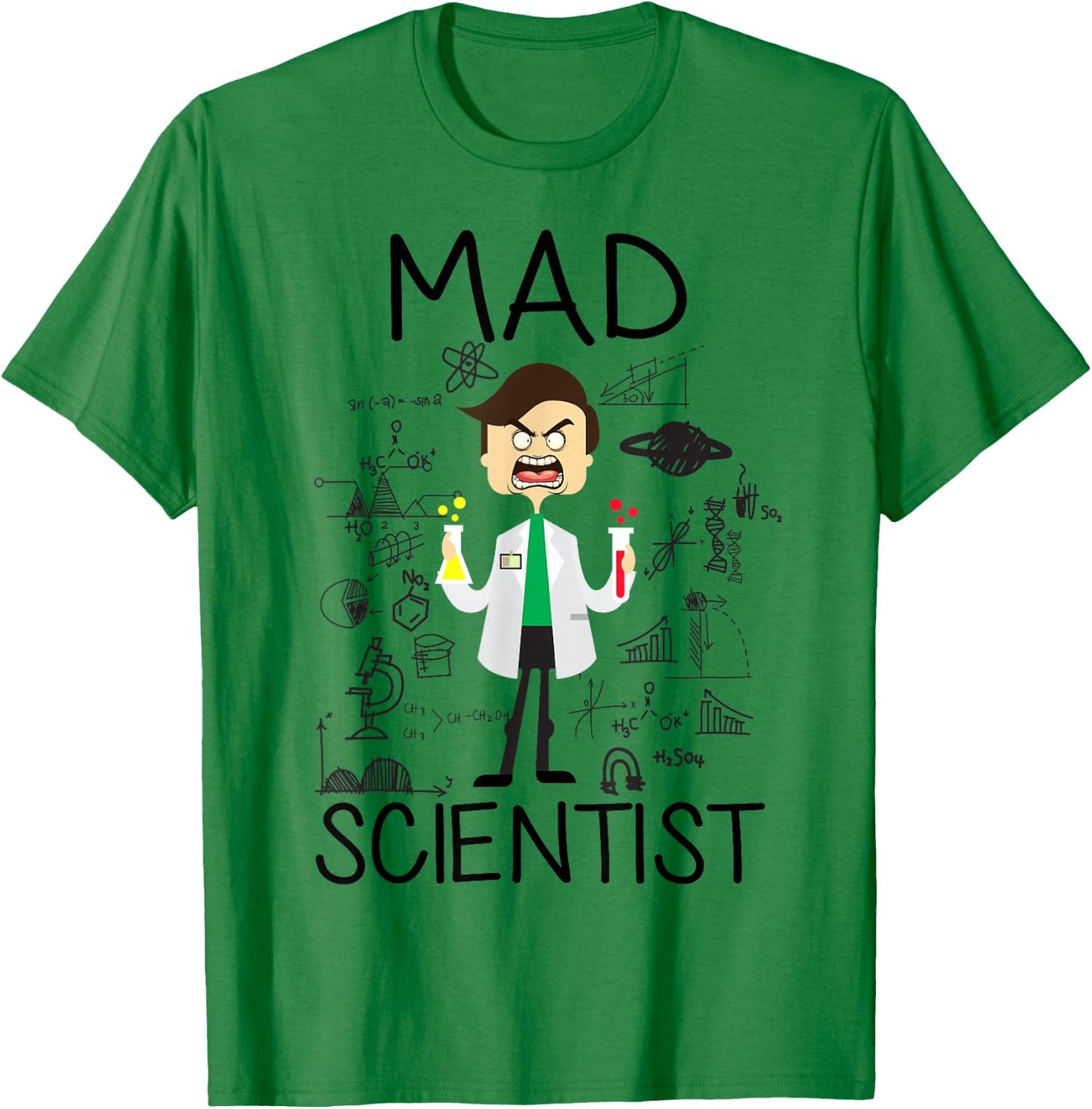 Mad Scientist Shirt Kids Boys Youth Funny Science Teacher T-Shirt - T-Shirt | Irish Green