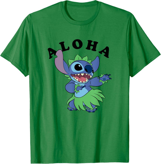 Disney Lilo & Stitch Aloha Hula Dancing Stitch T-Shirt - T-Shirt | Irish Green