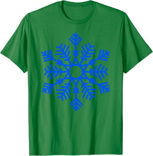Blue Snowflake Winter Women And Kids Xmas Christmas T-Shirt - T-Shirt | Irish Green