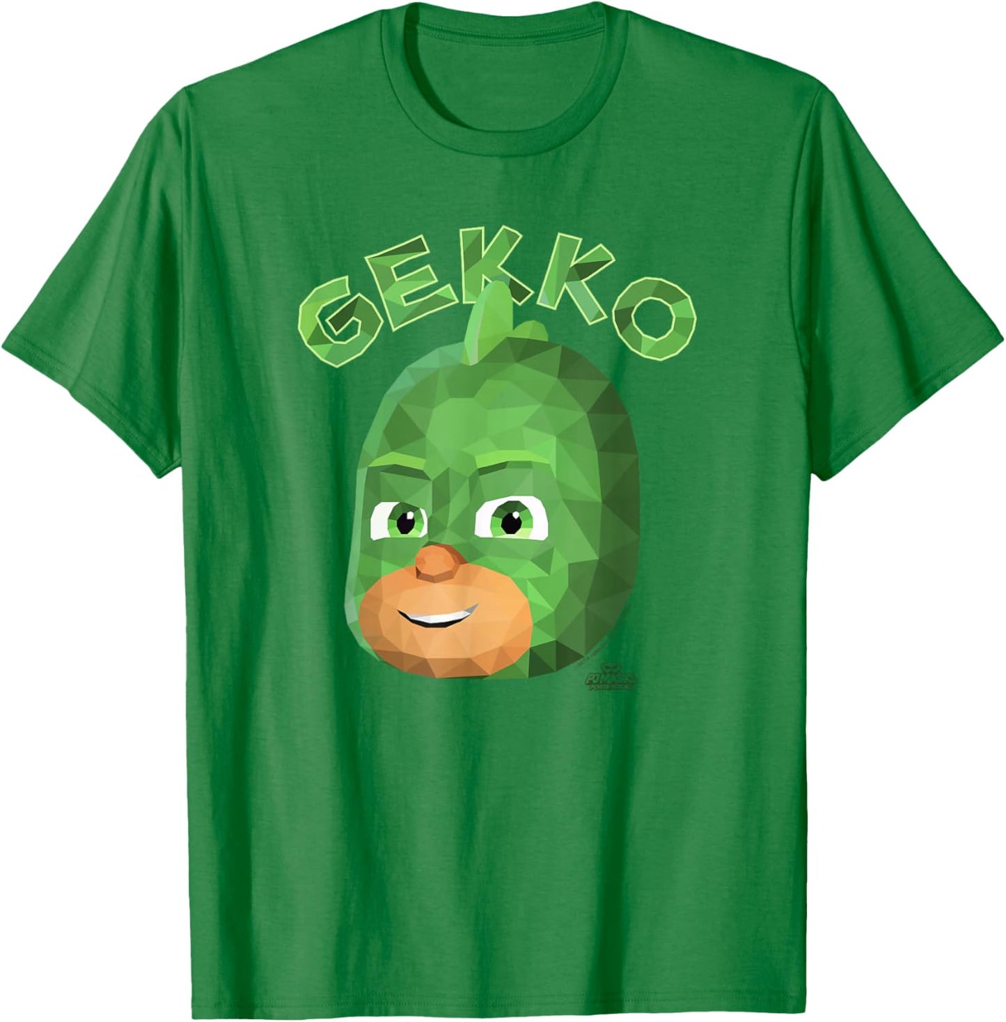 PJ Masks Gekko Power Hero Big Face Art Logo T-Shirt - T-Shirt | Irish Green