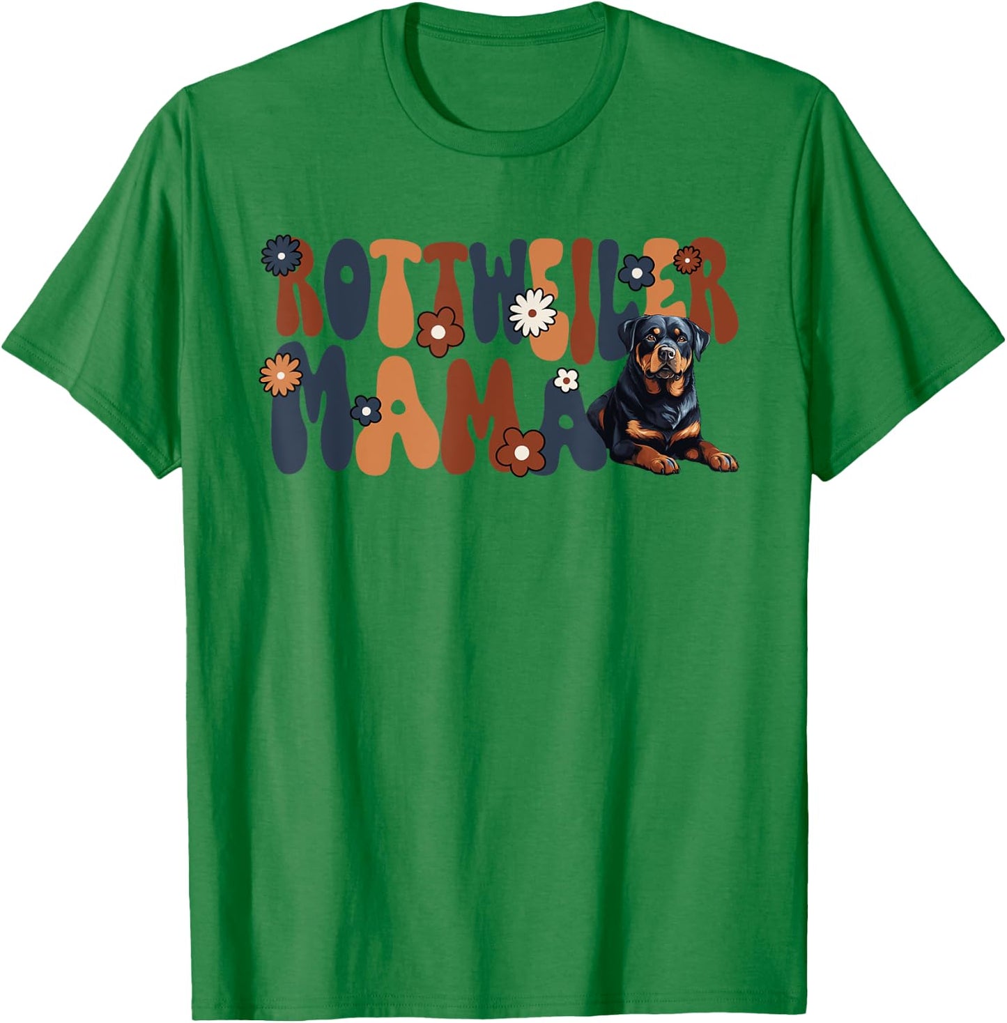 Rottweiler Groovy World's Best Rottweiler Mama T-Shirt - T-Shirt | Irish Green