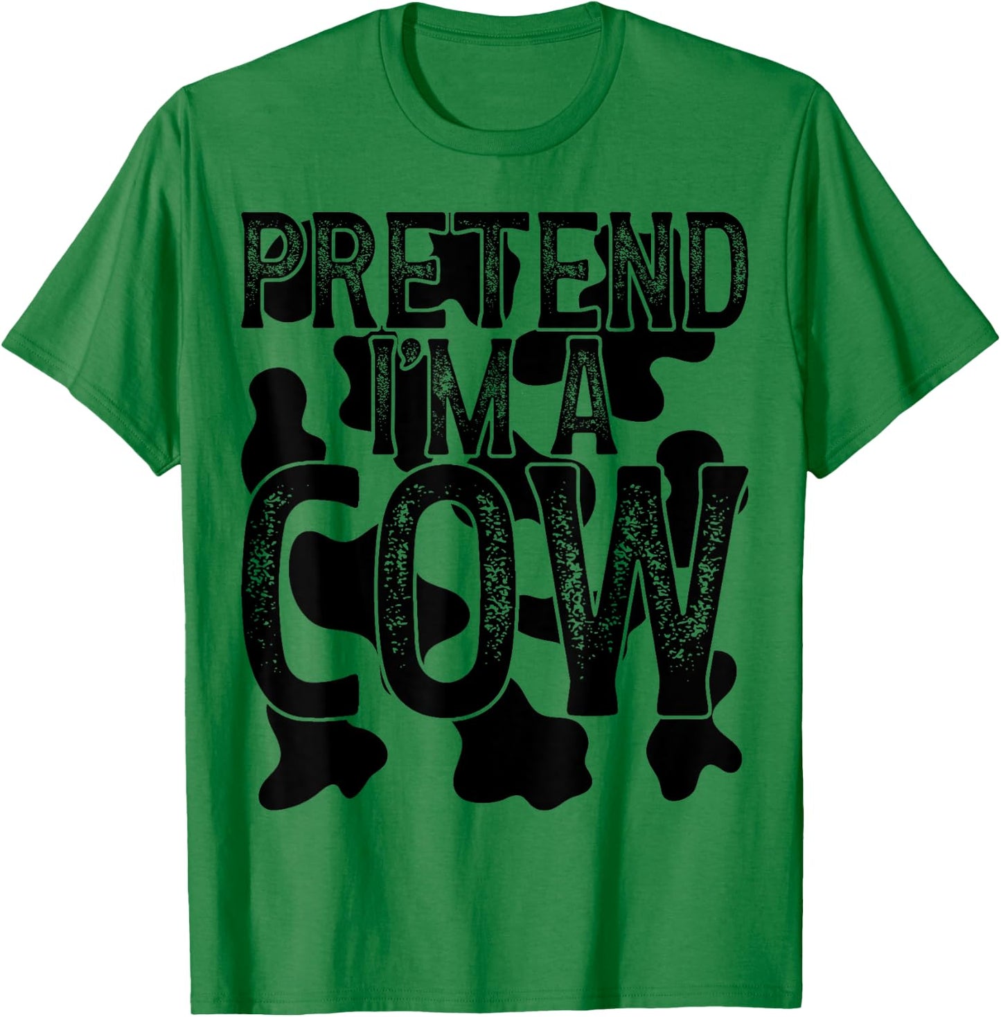 Vintage Pretend I'm a Cow Halloween Last Minute Costume T-Shirt - T-Shirt | Irish Green