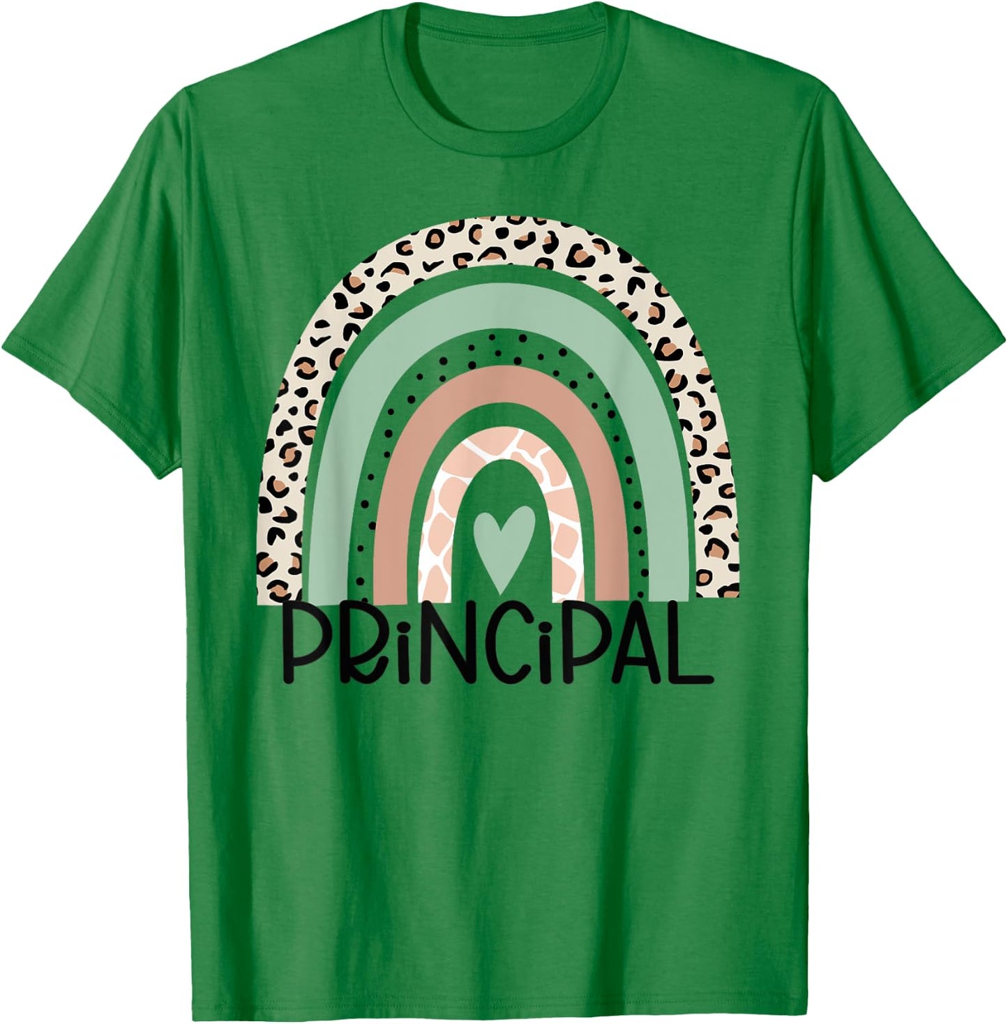 Principal Rainbow Leopard Funny Principal Appreciation T-Shirt - T-Shirt | Irish Green