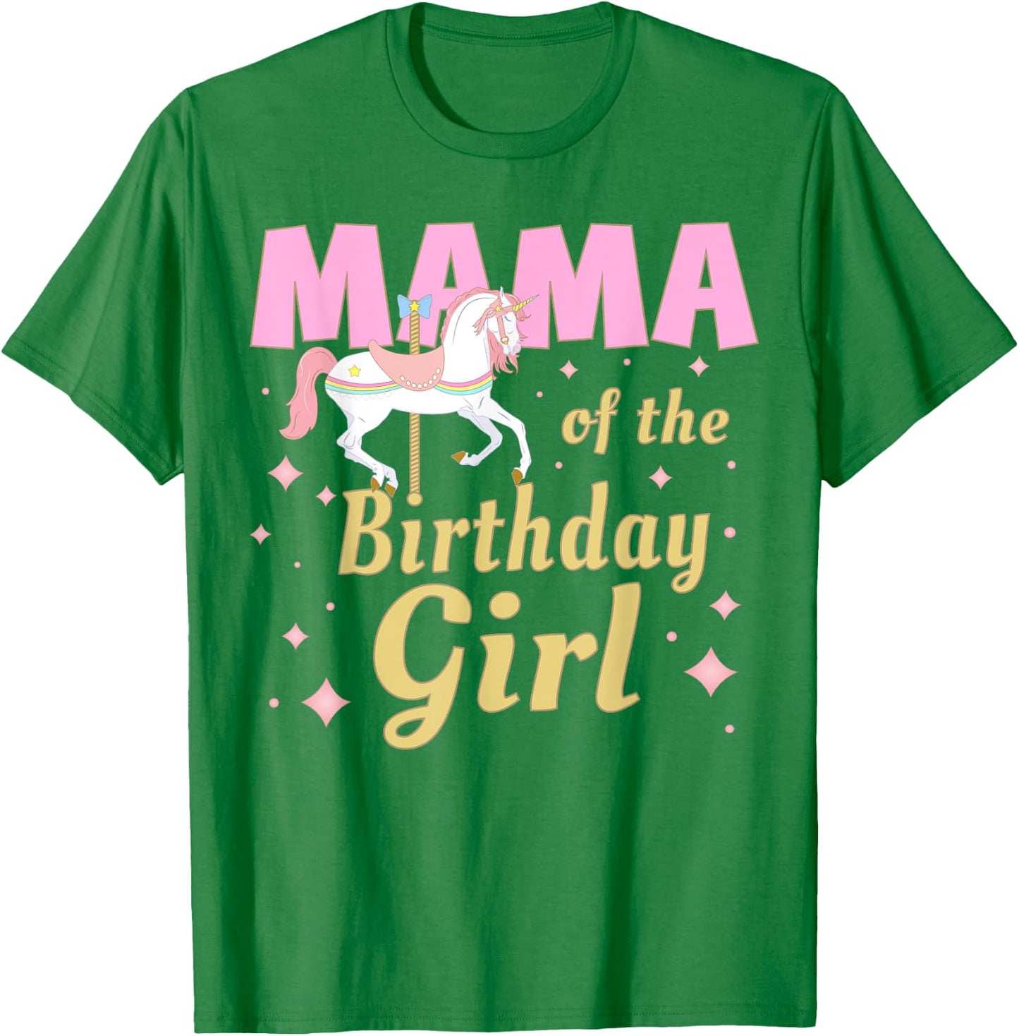 Mama Carousel Party 1st First Birthday Girl Family Matching T-Shirt - T-Shirt | Irish Green