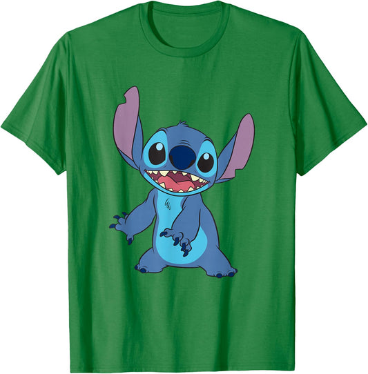 Disney Lilo & Stitch Happy Stitch Full Body Shot T-Shirt - T-Shirt | Irish Green