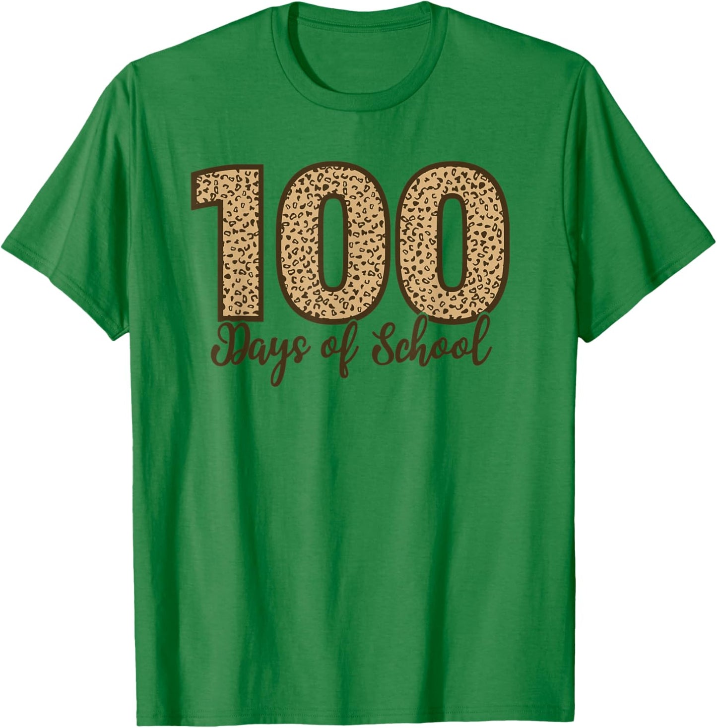 AS Cheetah Leopard 100 Days of School T-Shirt - T-Shirt | Irish Green