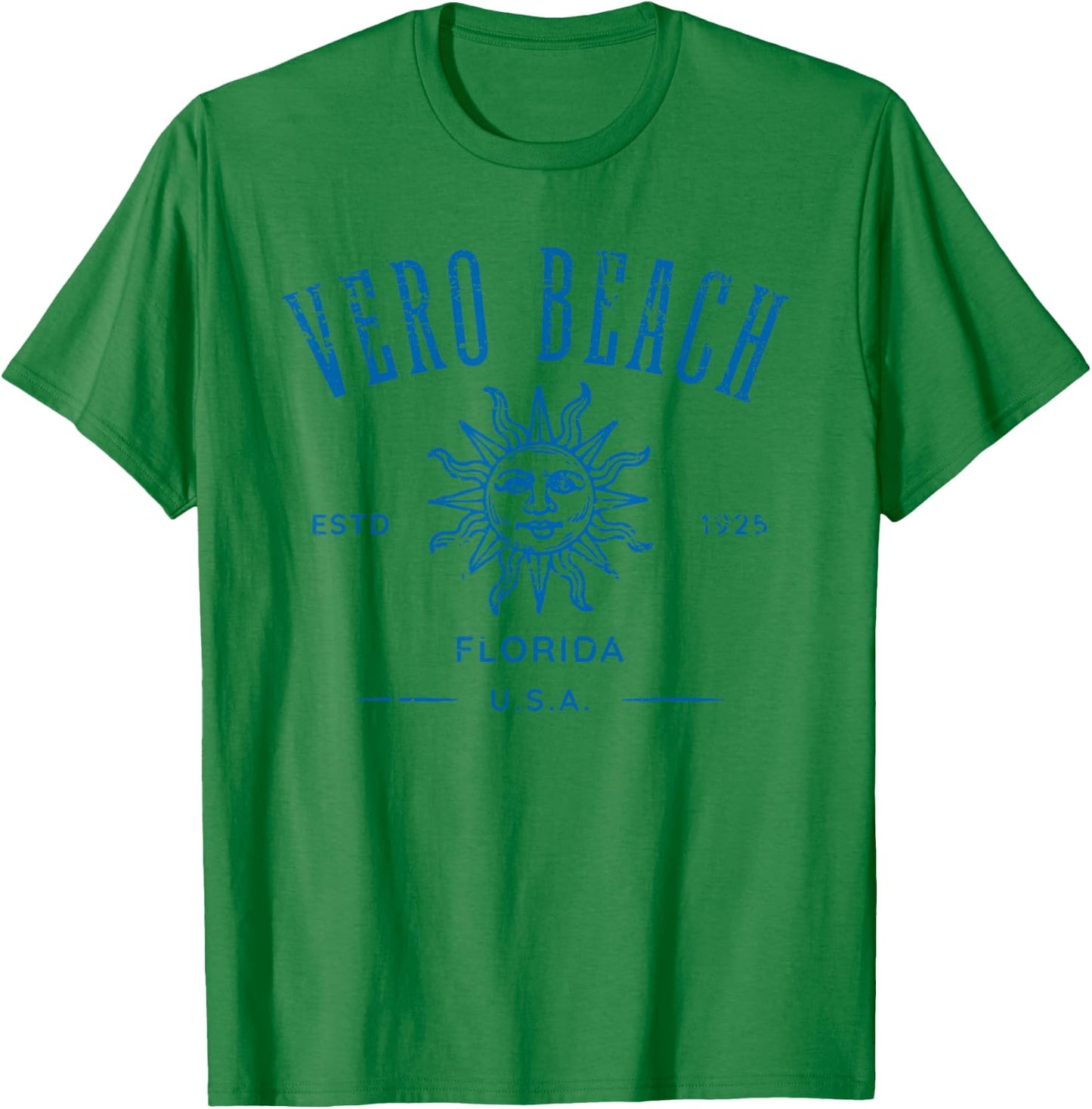 Vero Beach Florida Vintage Distressed Style Design Souvenir T-Shirt - T-Shirt | Irish Green