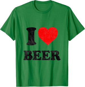 I Heart Beer Shirt For Beer Drinker I Love Beer T-Shirt - T-Shirt | Irish Green