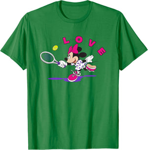 Disney Minnie Mouse Sports Love Tennis Player T-Shirt - T-Shirt | Irish Green