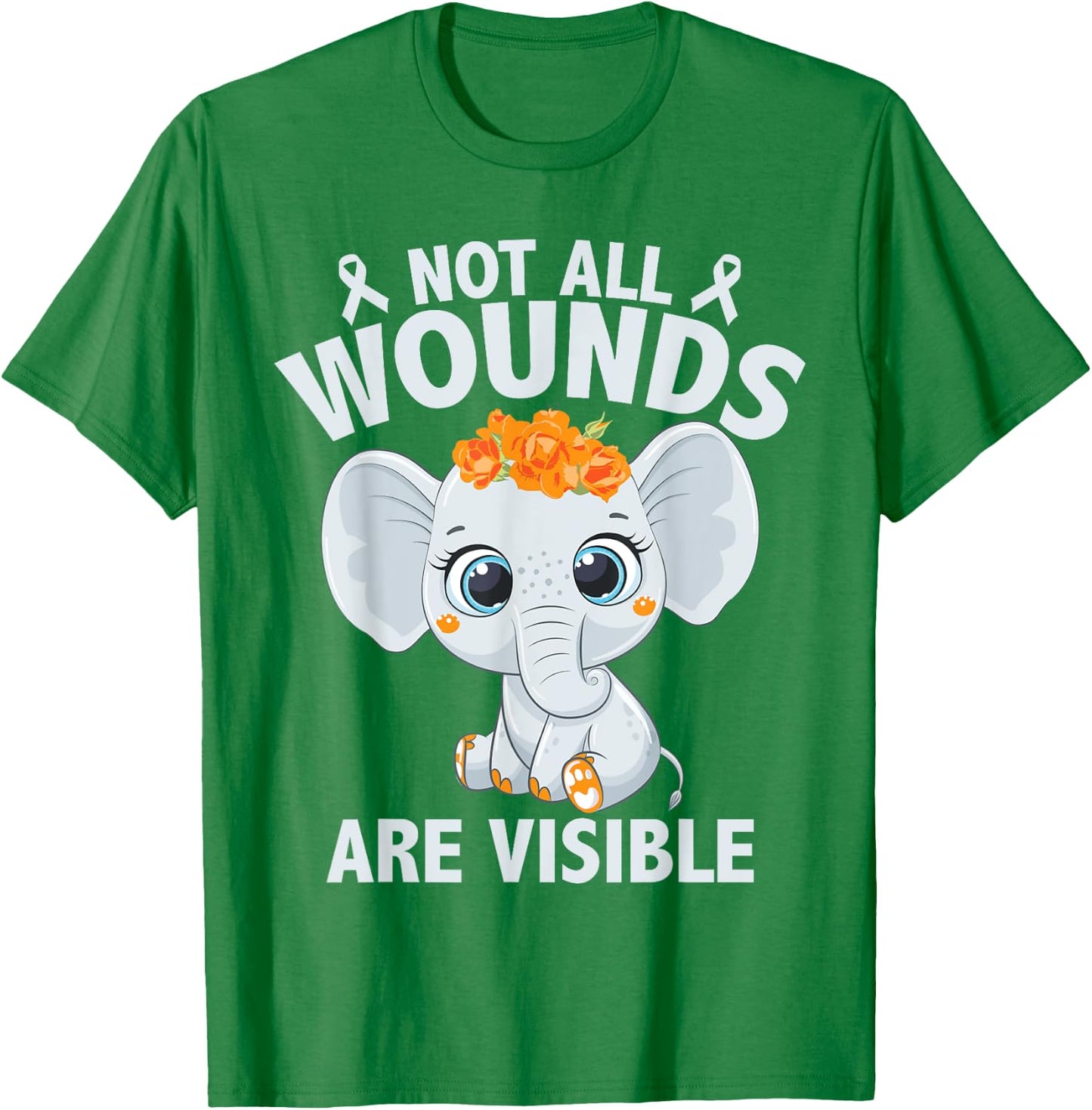 Cute Multiple Sclerosis Awareness MS Elephant T-Shirt - T-Shirt | Irish Green