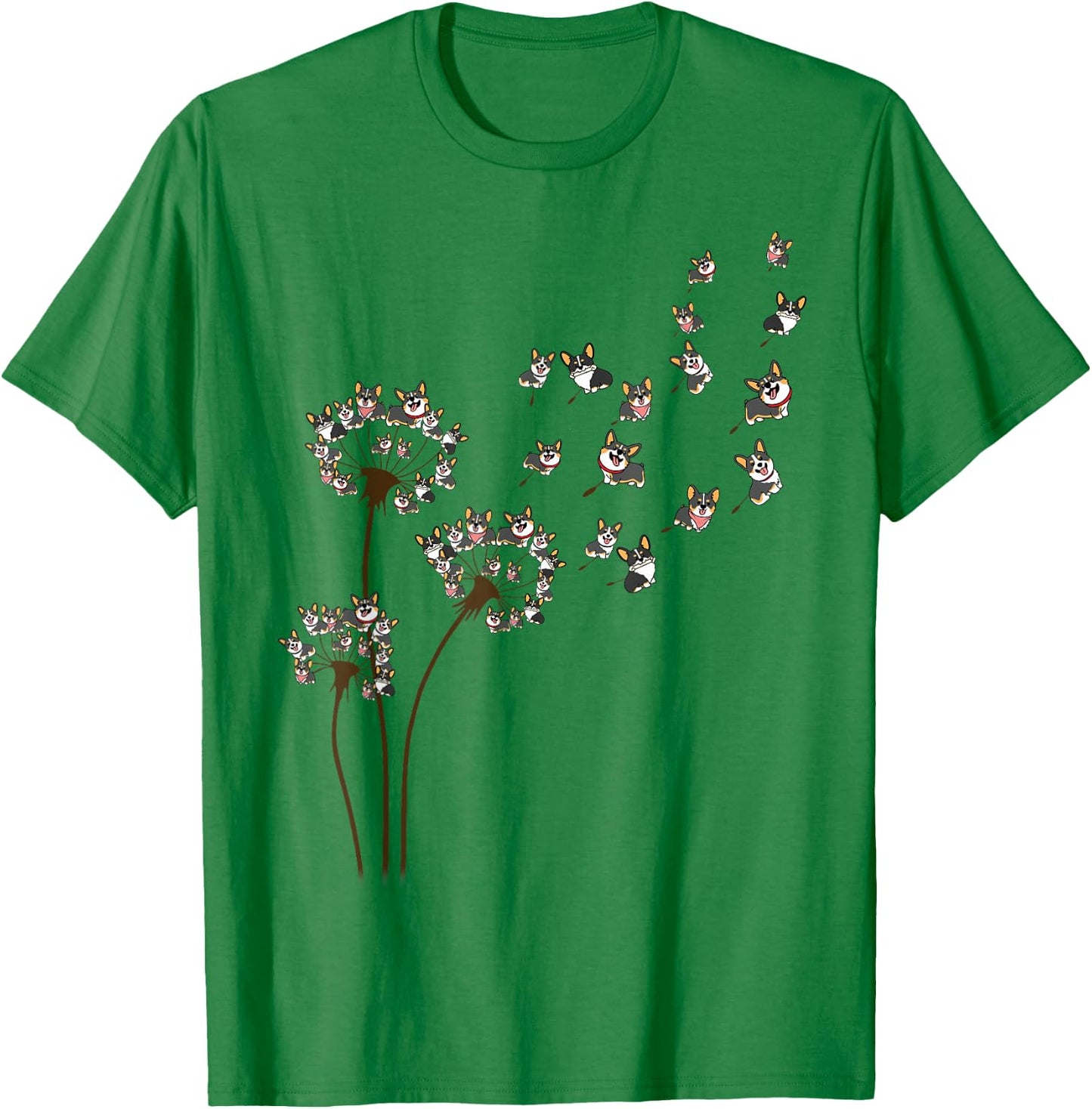 Dandelion Corgi T-Shirt - T-Shirt | Irish Green