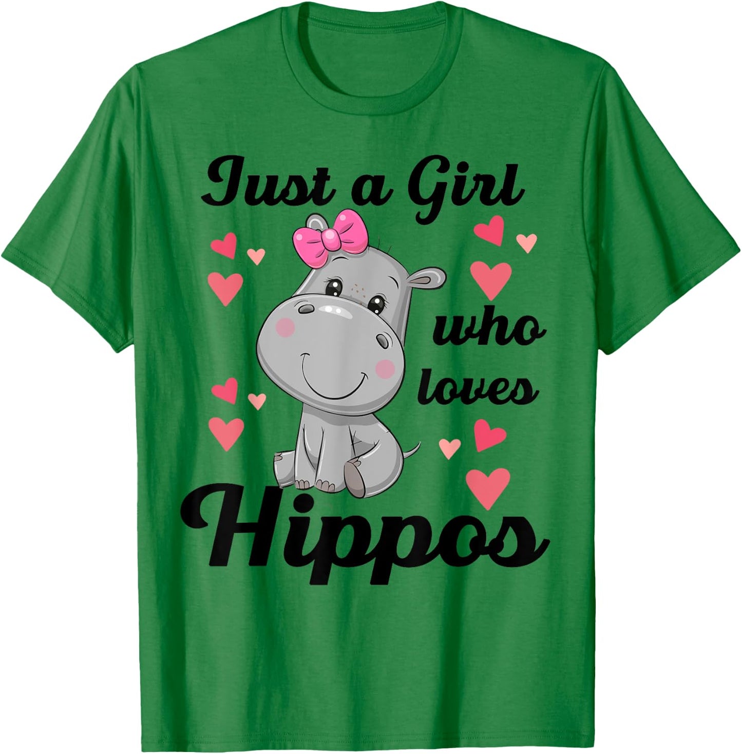 Cute Hippo-Shirt Just A Girl Who Loves Hippo Kids Toddler T-Shirt - T-Shirt | Irish Green