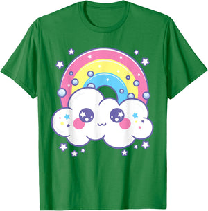 Kidcore Aesthetic Kawaii Pastel Rainbow Cloud Alt Clothing T-Shirt - T-Shirt | Irish Green