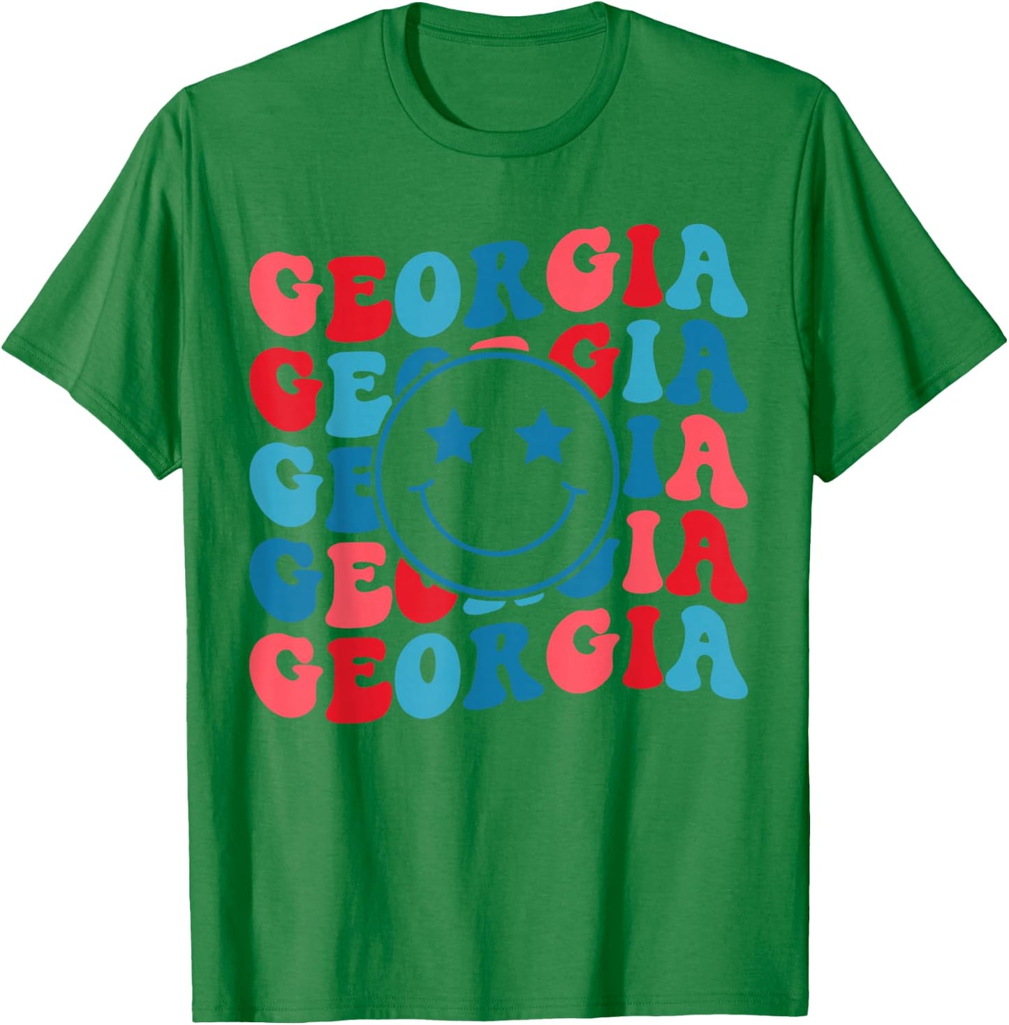 Retro Groovy Georgia Girl Georgia Proud American Flag T-Shirt - T-Shirt | Irish Green