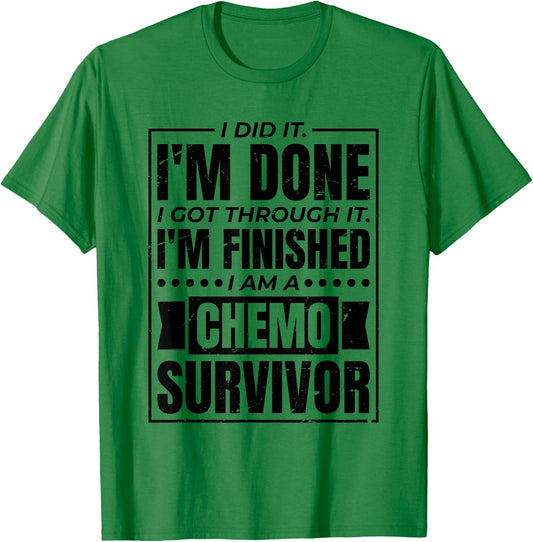 Chemotheraphy & Cancer Patient Designs I Got Through It I Am A Chemo Survivor -Adults Grey Small T-Shirt - T-Shirt | Irish Green