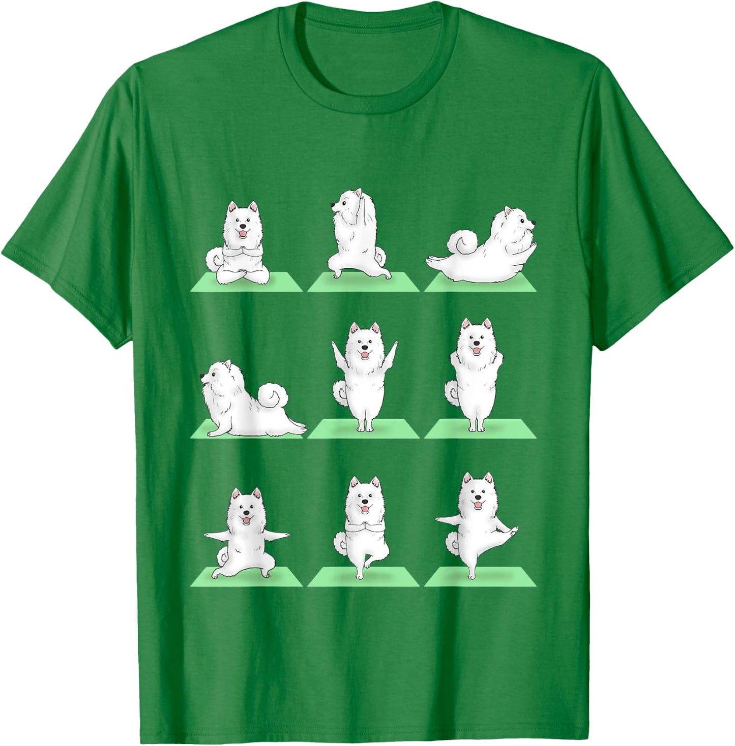 Samoyed Dog Yoga Pose Zen Workout Exercise Yogi Cute Funny T-Shirt - T-Shirt | Irish Green