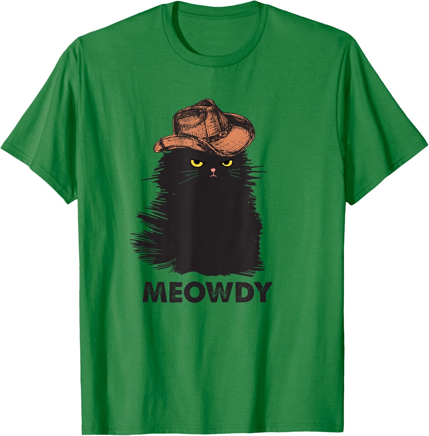 Meowdy Black cat shirts for girls, Meow and Howdy Meow Cat T-Shirt - T-Shirt | Irish Green