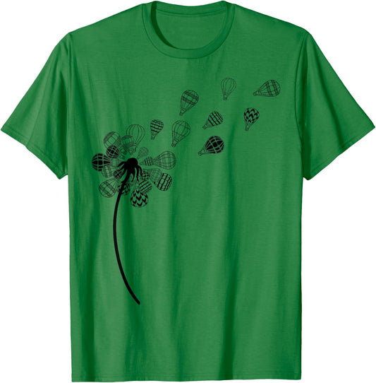 Dandelion Ballooning Shirt Hot Air Balloon Pilot Balloonist T-Shirt - T-Shirt | Irish Green
