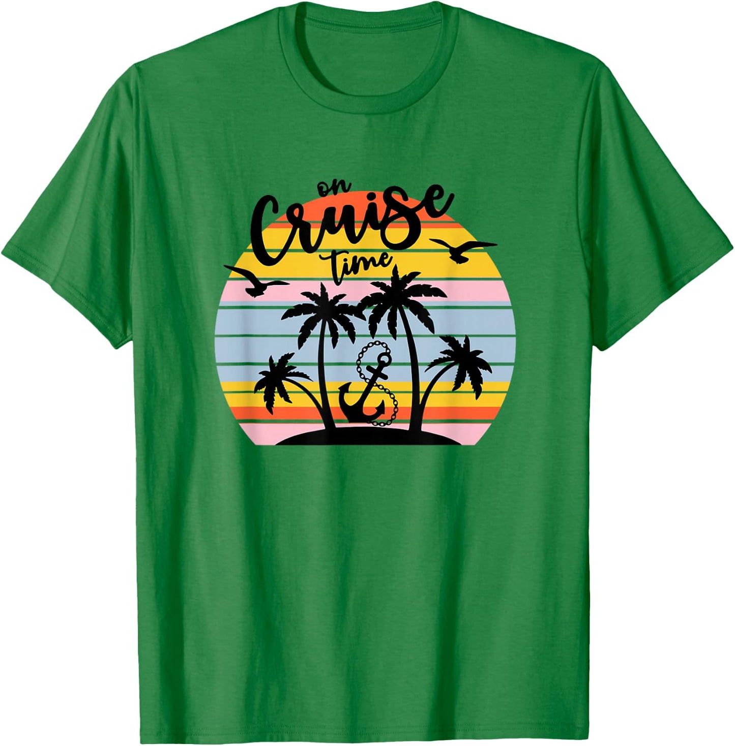 Retro On Cruise Time Summer Vacation Outfits Men T-Shirt - T-Shirt | Irish Green