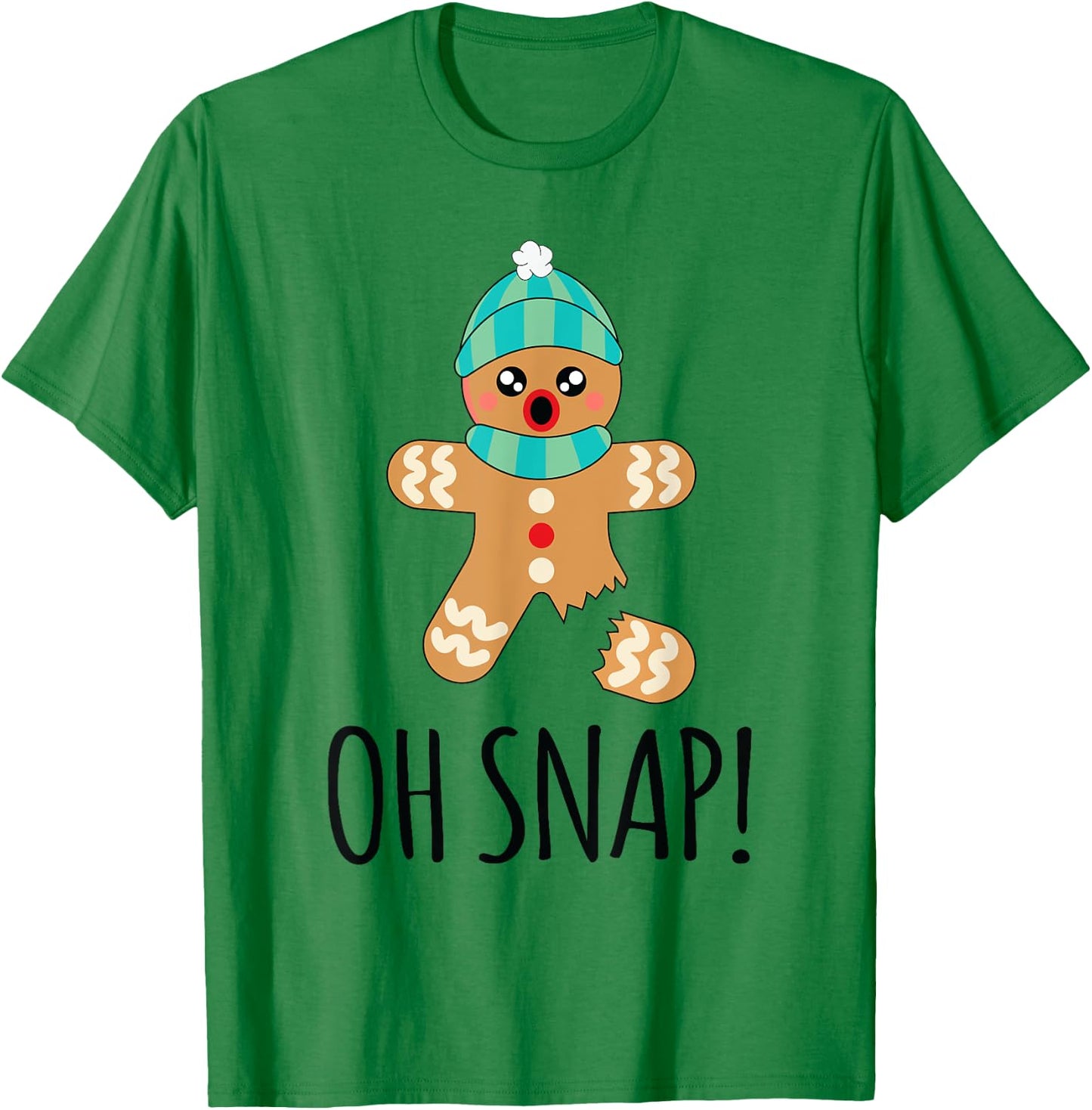 Oh Snap Shirt Women Men Kids Funny Gingerbread Man Christmas T-Shirt - T-Shirt | Irish Green