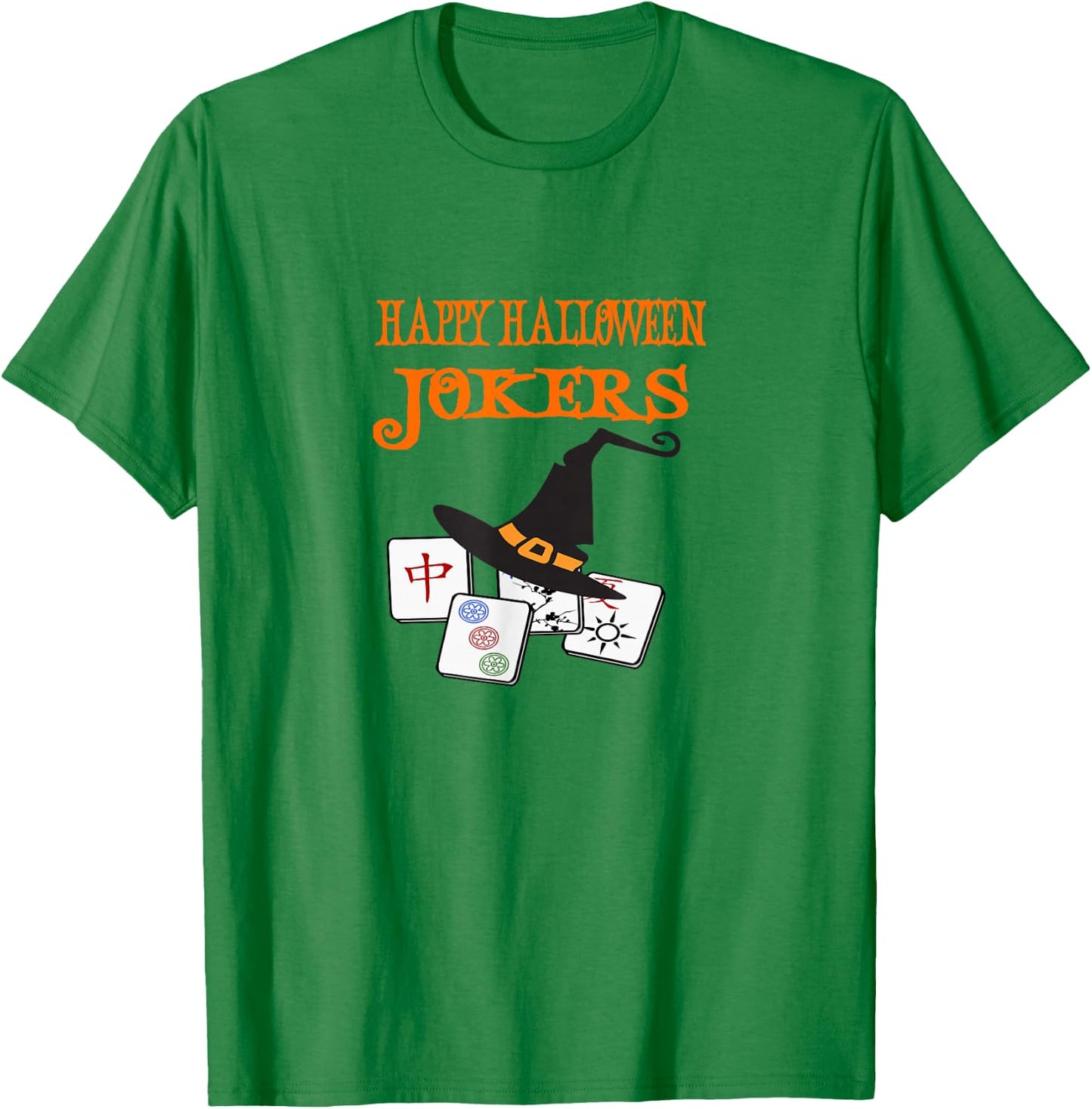 Funny Mahjong Happy Halloween Jokers Tile Game T-Shirt - T-Shirt | Irish Green