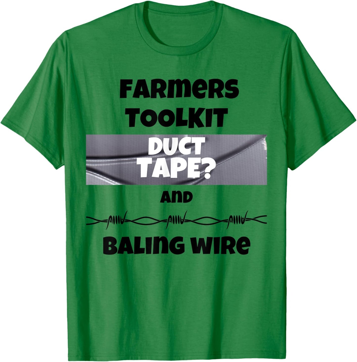 Farmers toolkit duct tape and baling wire funny sarcastic q T-Shirt - T-Shirt | Irish Green