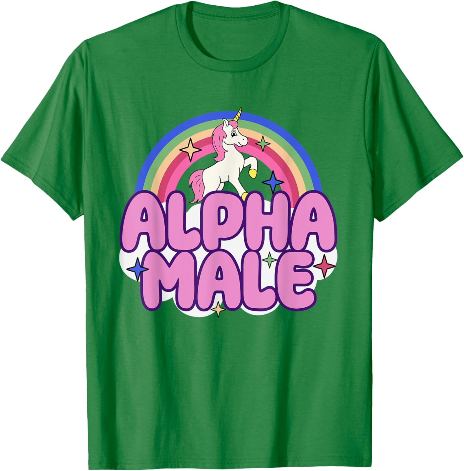 Ironic Alpha Male Unicorn Funny Sarcastic Hilarious Meme T-Shirt - T-Shirt | Irish Green