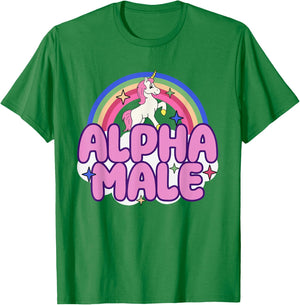 Ironic Alpha Male Unicorn Funny Sarcastic Hilarious Meme T-Shirt - T-Shirt | Irish Green