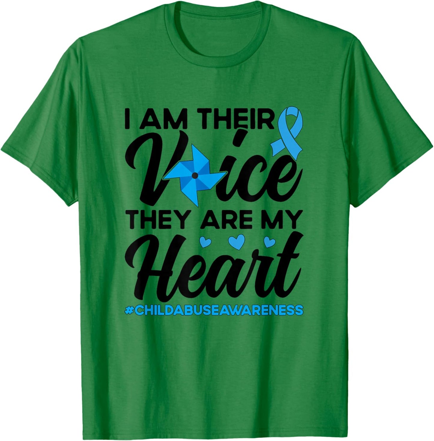 I'm Their Voice Child Abuse Prevention Awareness Month T-Shirt - T-Shirt | Irish Green