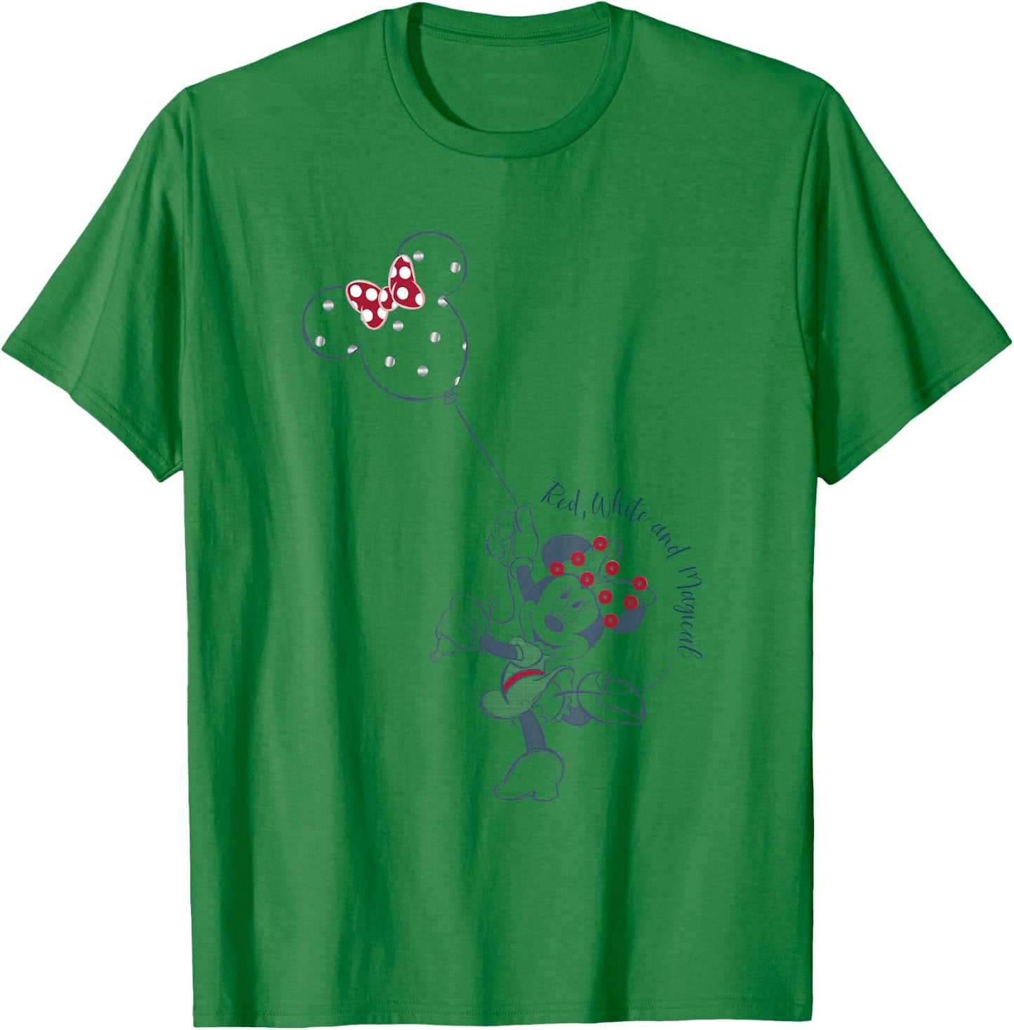 Disney Minnie Mouse Red White and Magical Polka Dot Balloon T-Shirt - T-Shirt | Irish Green