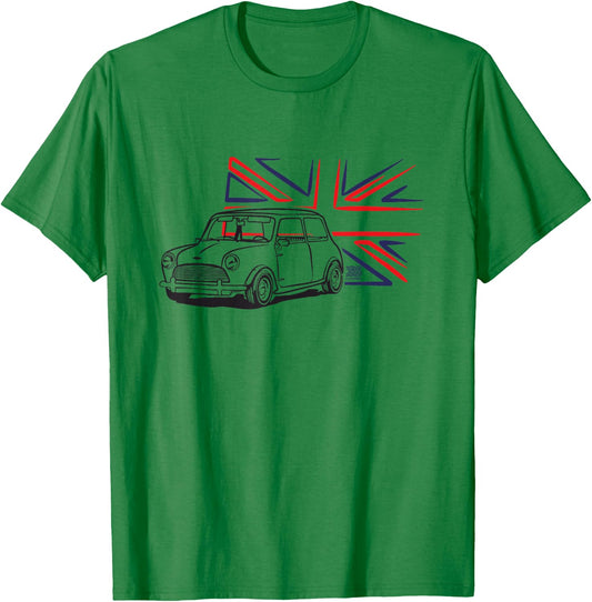 Classic Mini Austin Union Jack T-Shirt - T-Shirt | Irish Green