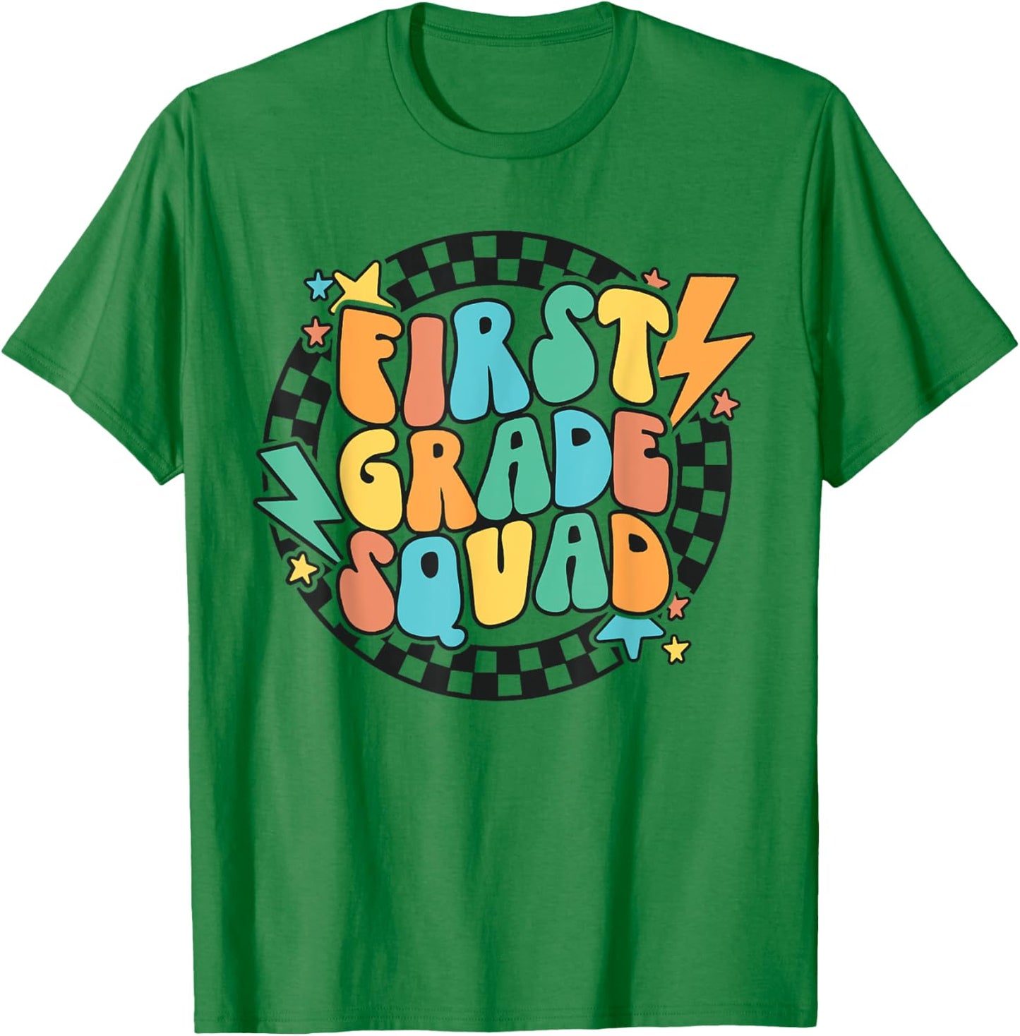 Back To School Groovy Teacher 1st First Grade Crew Squad T-Shirt - T-Shirt | Irish Green
