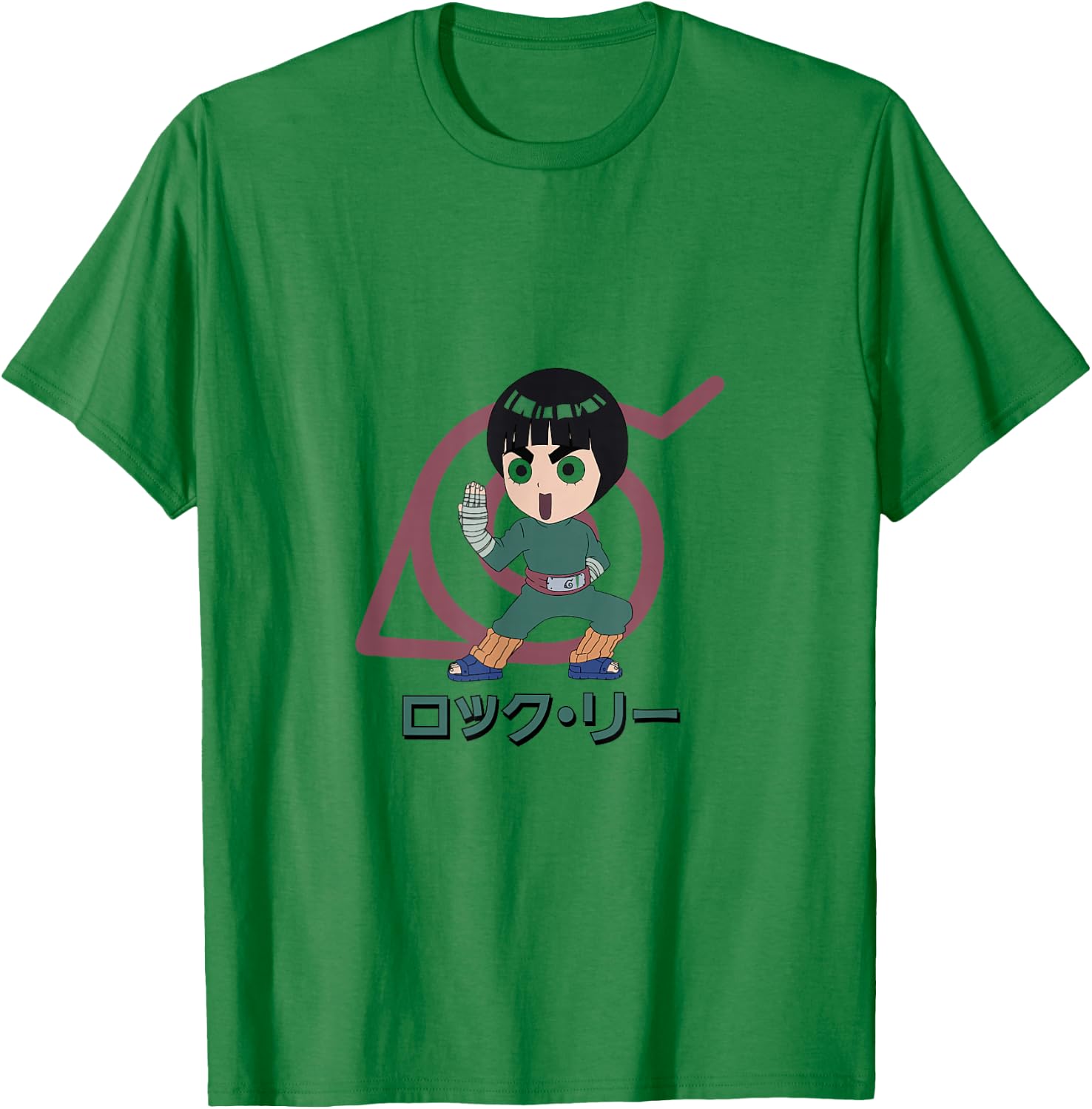 Naruto Classic Lee and Konohagakure Symbol T-Shirt - T-Shirt | Irish Green