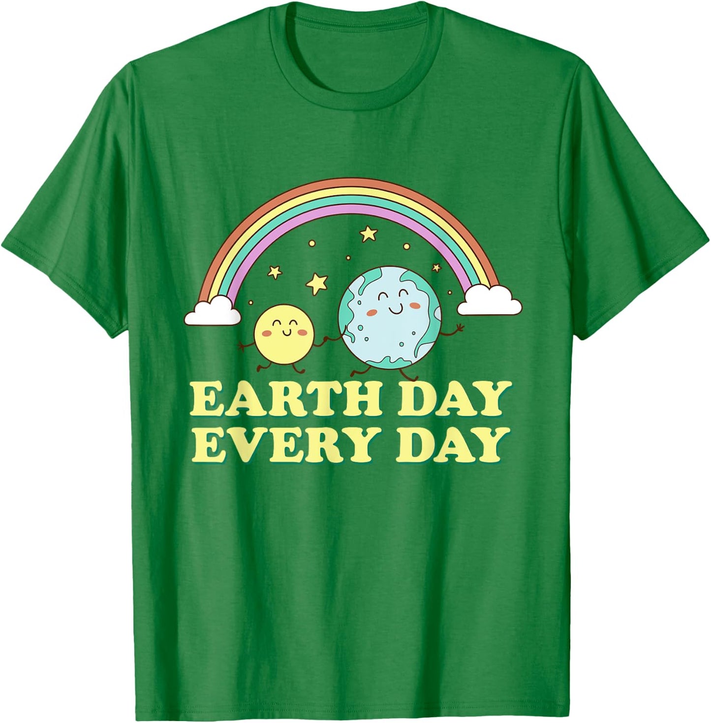 Proud Earth Day Earth Day Every Day Rainbow Globe Save the Planet , Green T-Shirt - T-Shirt | Irish Green