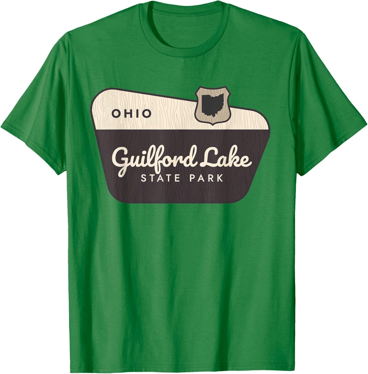 Guilford Lake State Park Ohio Welcome Sign Vacation T-Shirt - T-Shirt | Irish Green