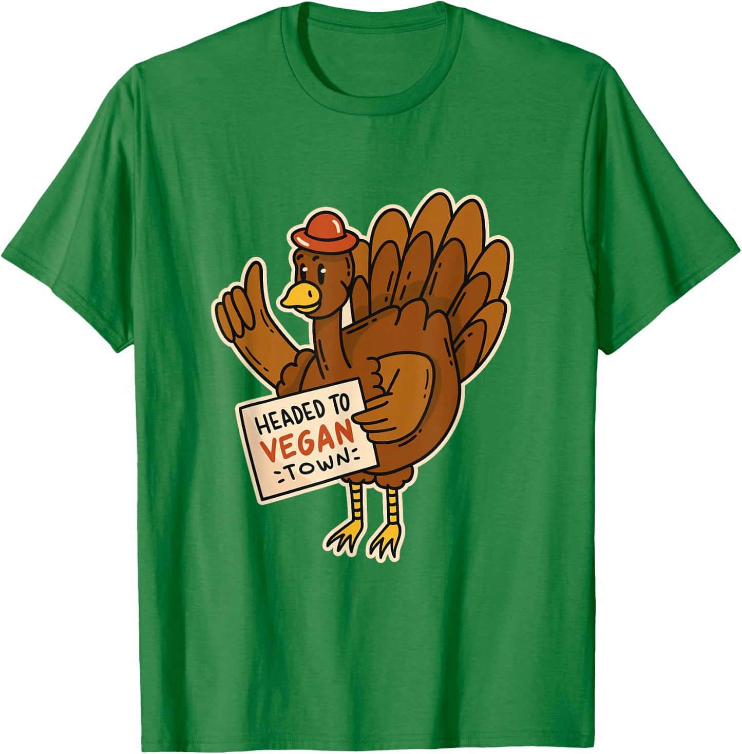 Funny Thanksgiving Day for Vegans Vegan Turkey Day T-Shirt - T-Shirt | Irish Green
