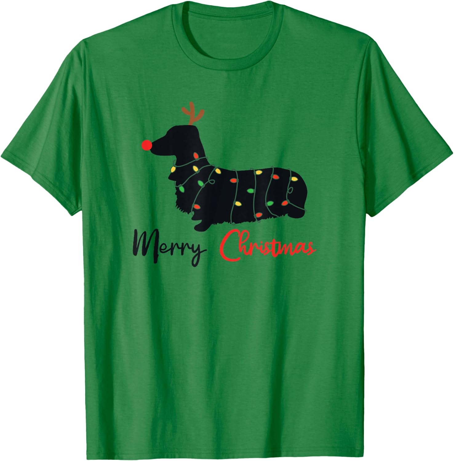 Dachshund Merry Christmas Winter Dogs Christmas T-Shirt - T-Shirt | Irish Green
