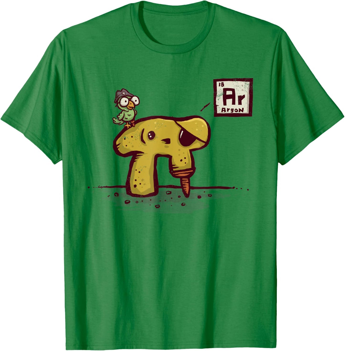 Nerdy Pi Rate Vintage Pirate Bird Periodic Table Math Joke T-Shirt - T-Shirt | Irish Green