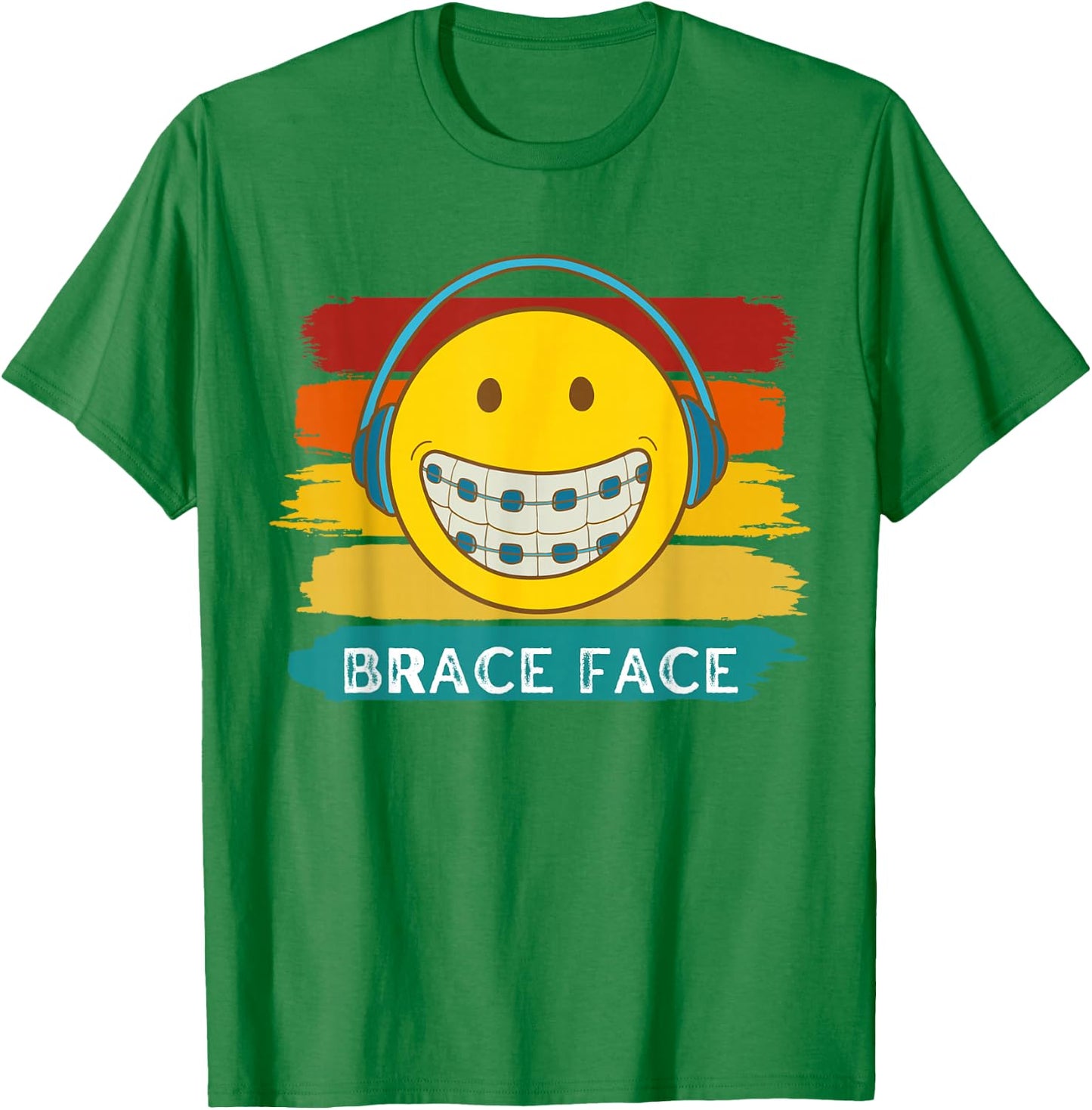 RETRO SMILE BRACE FACE Orthodontic Braces T-Shirt - T-Shirt | Irish Green