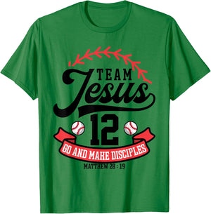 Jesus and Baseball Team Jesus Christian Matthew 28:19 Love T-Shirt - T-Shirt | Irish Green