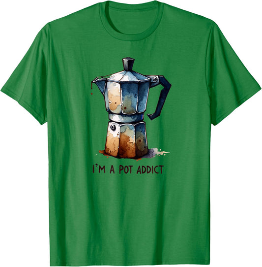 Funny Italian Moka Pot Espresso Addict Cappuccino Coffee T-Shirt - T-Shirt | Irish Green