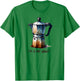 Funny Italian Moka Pot Espresso Addict Cappuccino Coffee T-Shirt - T-Shirt | Irish Green