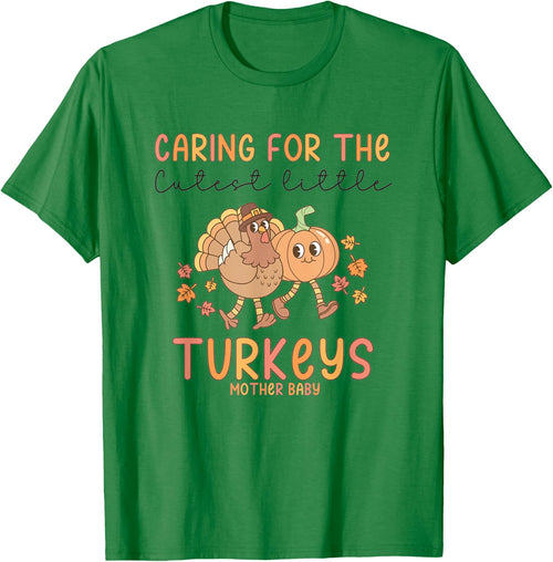 Retro Thanksgiving Mother Baby Nurse Postpartum Maternity