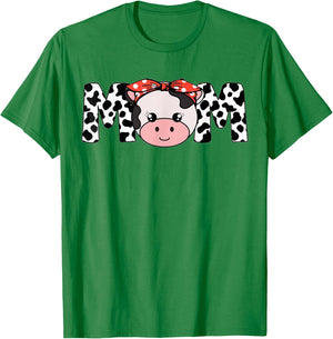 Mom Cow-Print T Shirt Women Heifer Farm Mama T-Shirt - T-Shirt | Irish Green