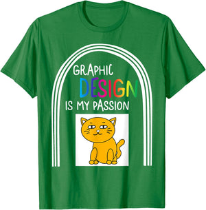 Graphic Designer Design Is My Passion Cat Profession Xmas T-Shirt - T-Shirt | Irish Green