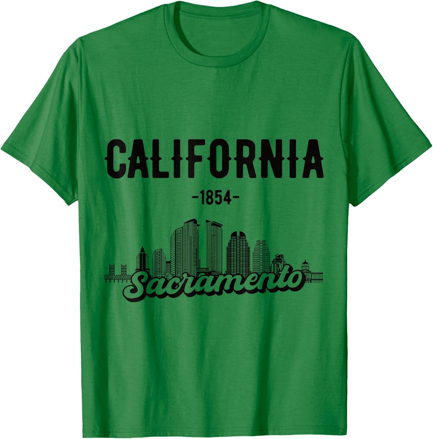 Skyline Sacramento California T-Shirt - T-Shirt | Irish Green