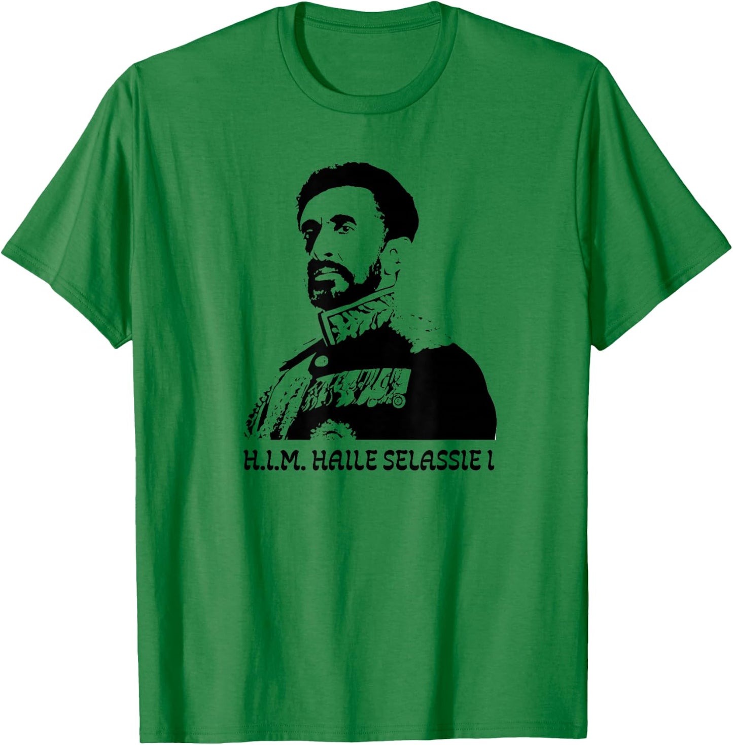 Emperor Haile Selassie Art Ethiopia Ras Tafari Reggae Rasta T-Shirt - T-Shirt | Irish Green