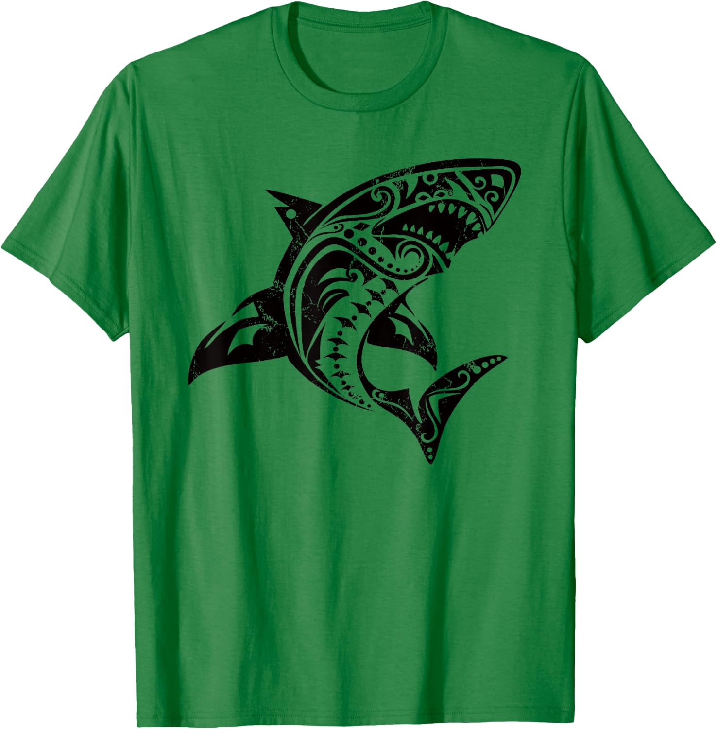 Shark Vintage Retro Tribal Throwback Vacation T-Shirt - T-Shirt | Irish Green
