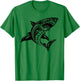 Shark Vintage Retro Tribal Throwback Vacation T-Shirt - T-Shirt | Irish Green